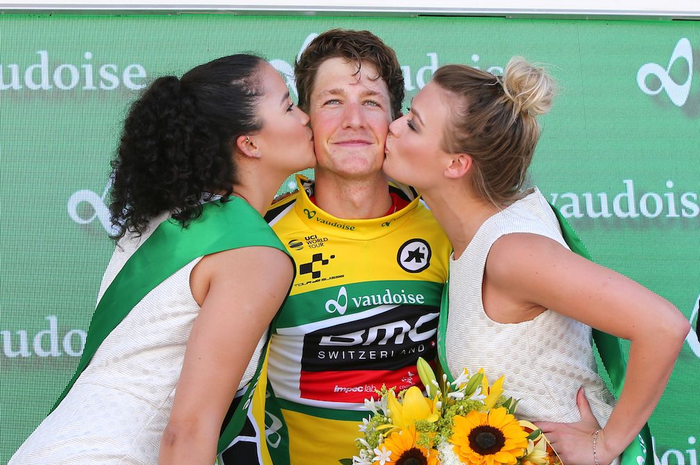Stefan K&uuml;ng in yellow after stage 2 of the Tour de Suisse