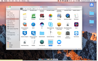 Applications screen on a Mac