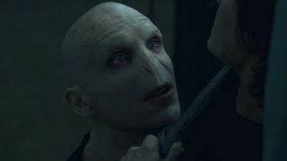 Voldemort pointing his wand at Harry in Goblet of Fire