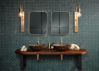 Bathroom vanity and sink with mirror