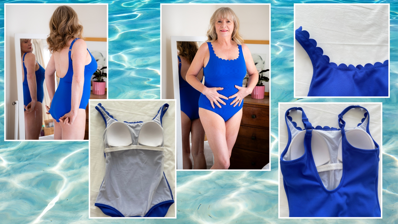 Julie Player testing the Magisculpt swimsuit