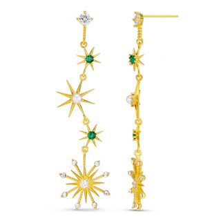 Cutout image of gold star chandelier earrings from Orelia