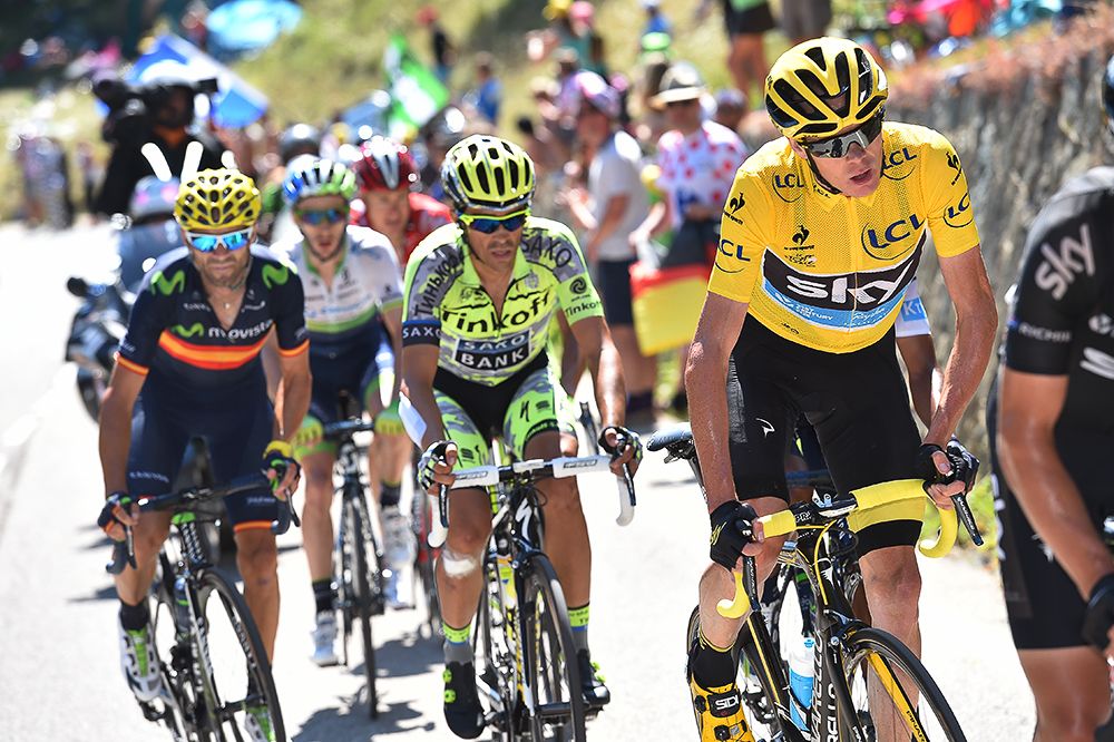 Chris Froome climbs during stage 20