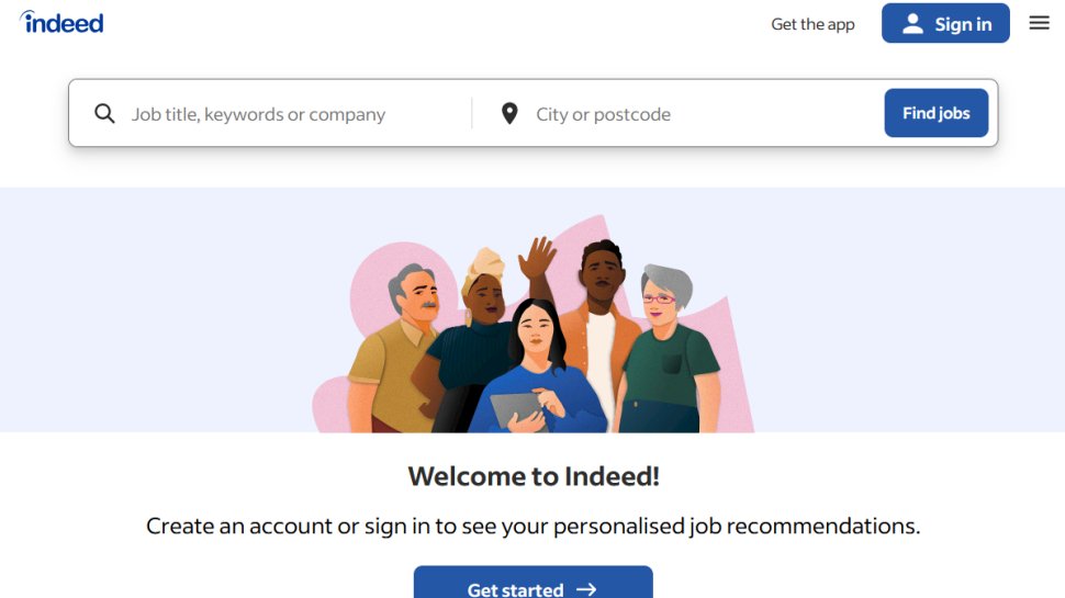 Indeed website screenshot (May 2025).