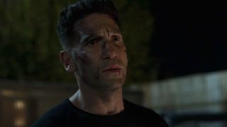 Punisher with face wounds in the Season 2 finale