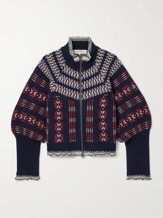 Ayla Fair Isle Cropped Merino Wool-Jacquard Cardigan