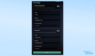 Wi-Fi configuration options in the Reyee RG-E6 router app