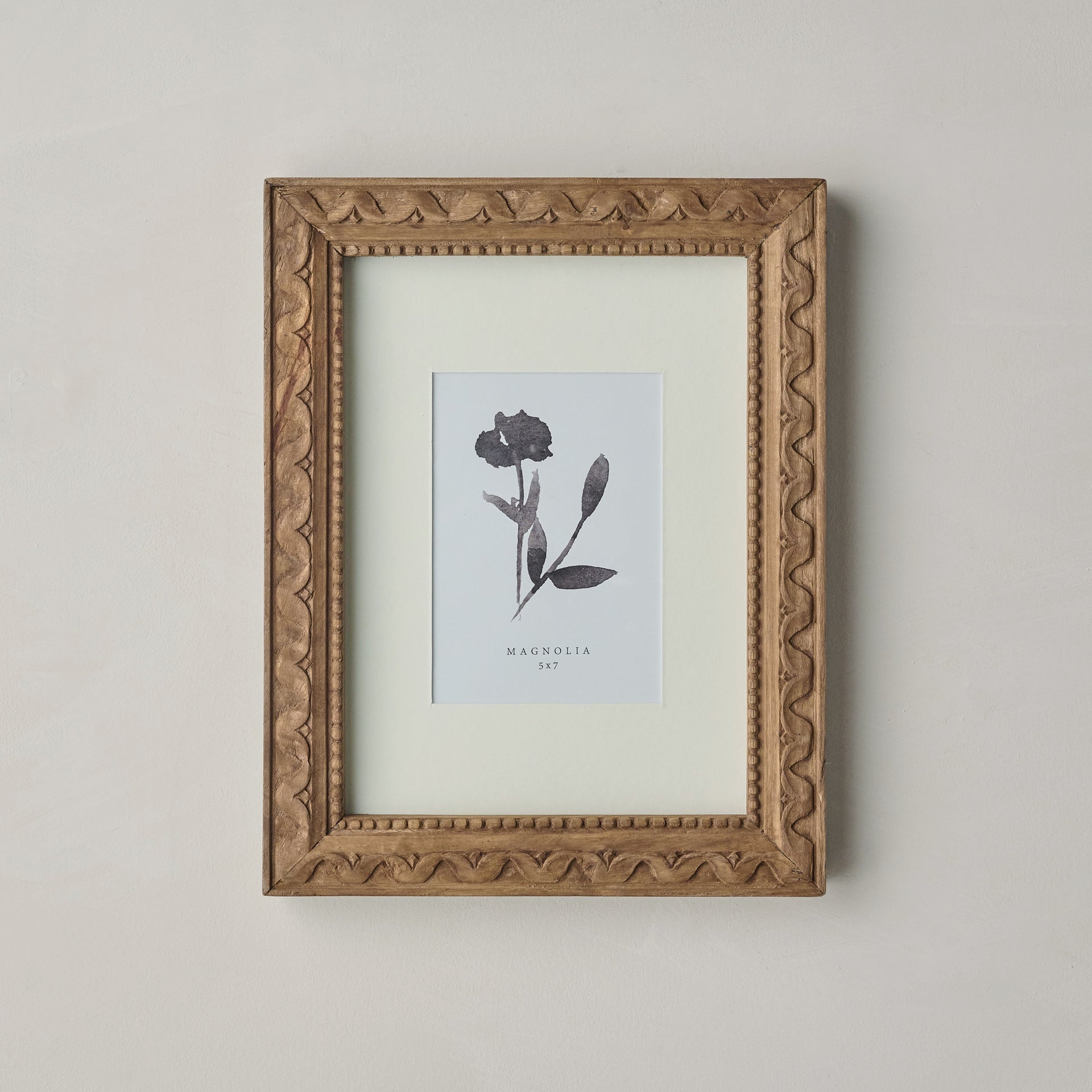 Willa Antiqued Wood Wall Frame With Matte - 5" X 7"