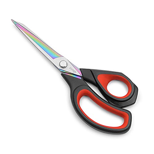 Livingo Premium Tailor Scissors Heavy Duty Multi-Purpose Titanium Coating Forged Stainless Steel Sewing Fabric Leather Dressmaking Comfort Grip Shears Professional Crafting (9.5 Inch)