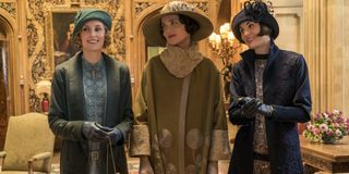 Downton Abbey Edith, Cora, and Mary dressed to go out
