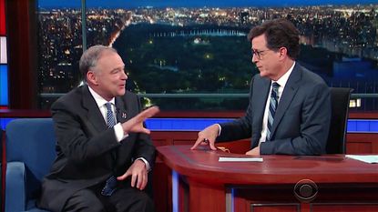 Tim Kaine sits down with Stephen Colbert