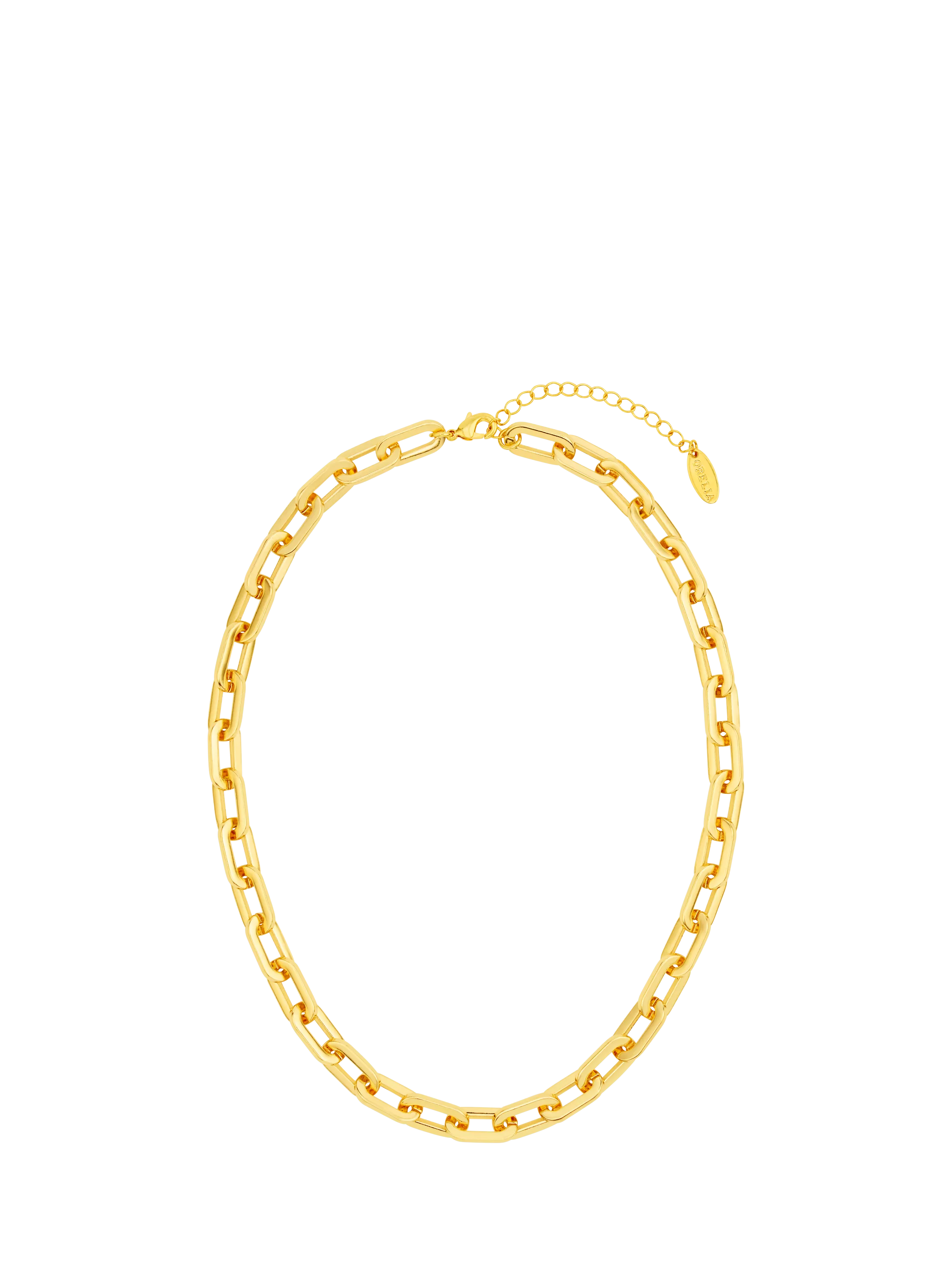 Orelia Chunky Large Link Chain Necklace, Gold