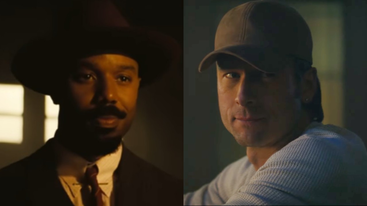 From left to right: Michael B. Jordan in Sinners and Glen Powell in Chad Powers. 