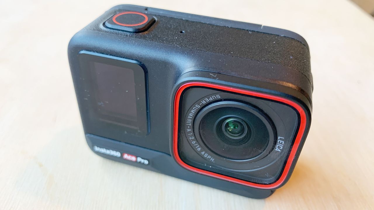 Close-up image of the front of an Insta360 Ace Pro action camera