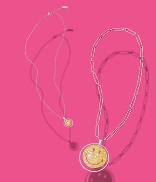 Messika Smiley face necklaces in diamonds