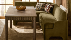 Fine Chenille Moss Green Ebony Corner Dining Bench - Size One
