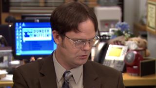 Dwight typing in The Office