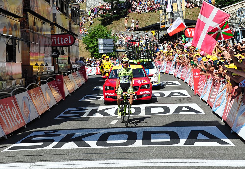 Rafal Majka (Tinkoff-Saxo) victory salute after winning stage 11