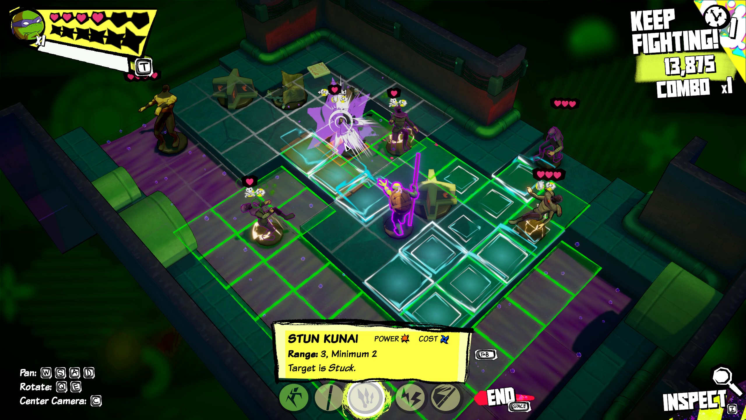 Donatello throws traps around in the sewers in Teenage Mutant Ninja Turtles: Tactical Takedown