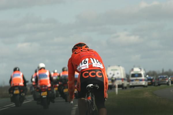 The end of the race for Tomasz Repinski (CCC Polsat).