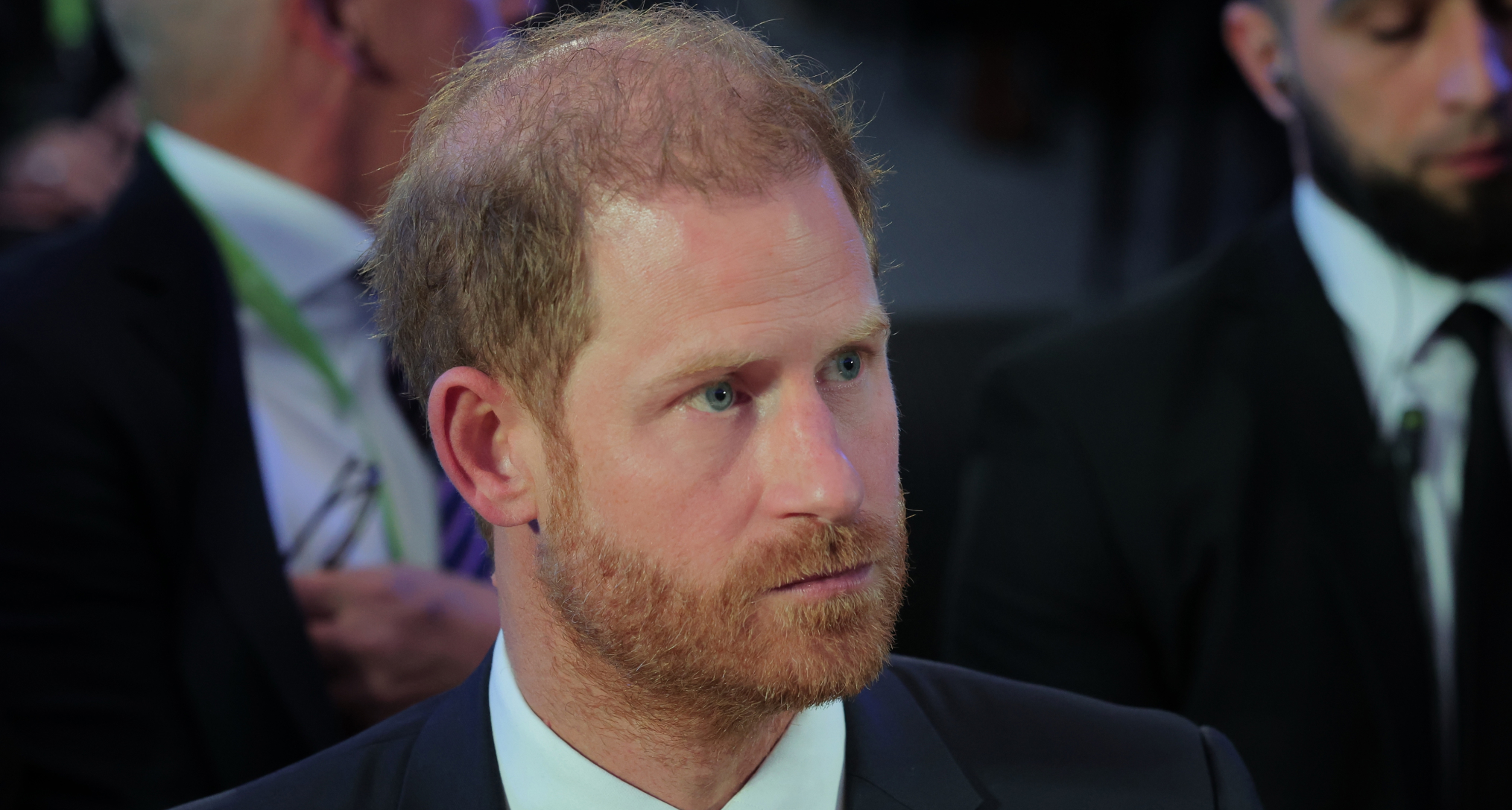Prince Harry wearing a suit and tie