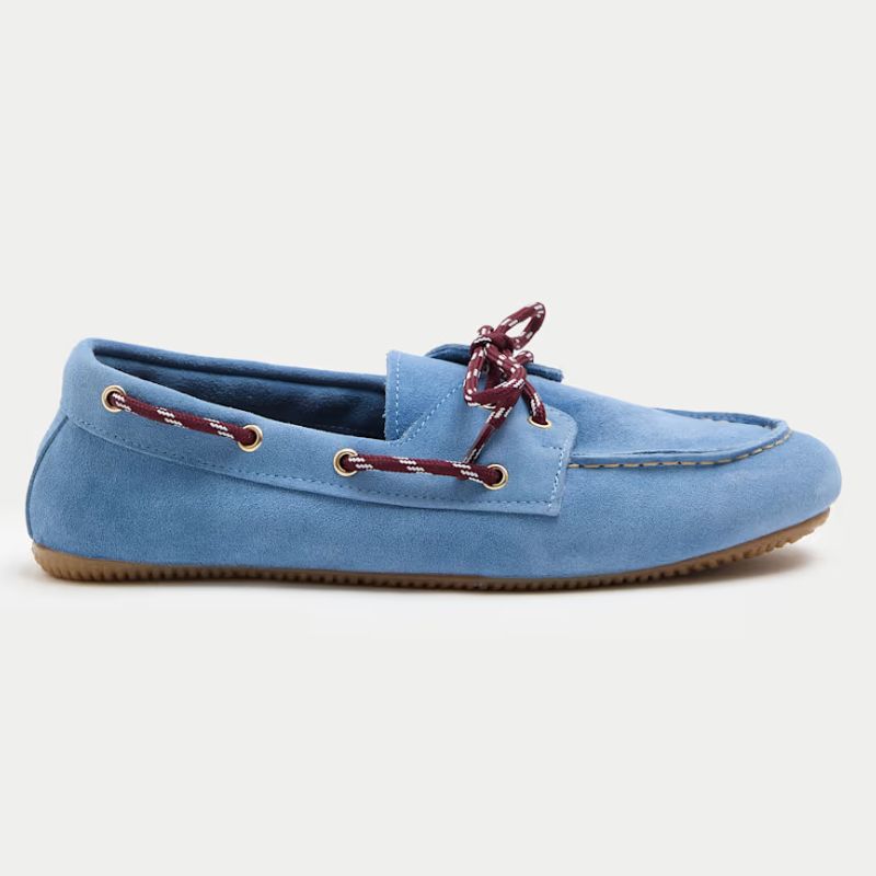 M&amp;amp;S, blue suede boat shoes