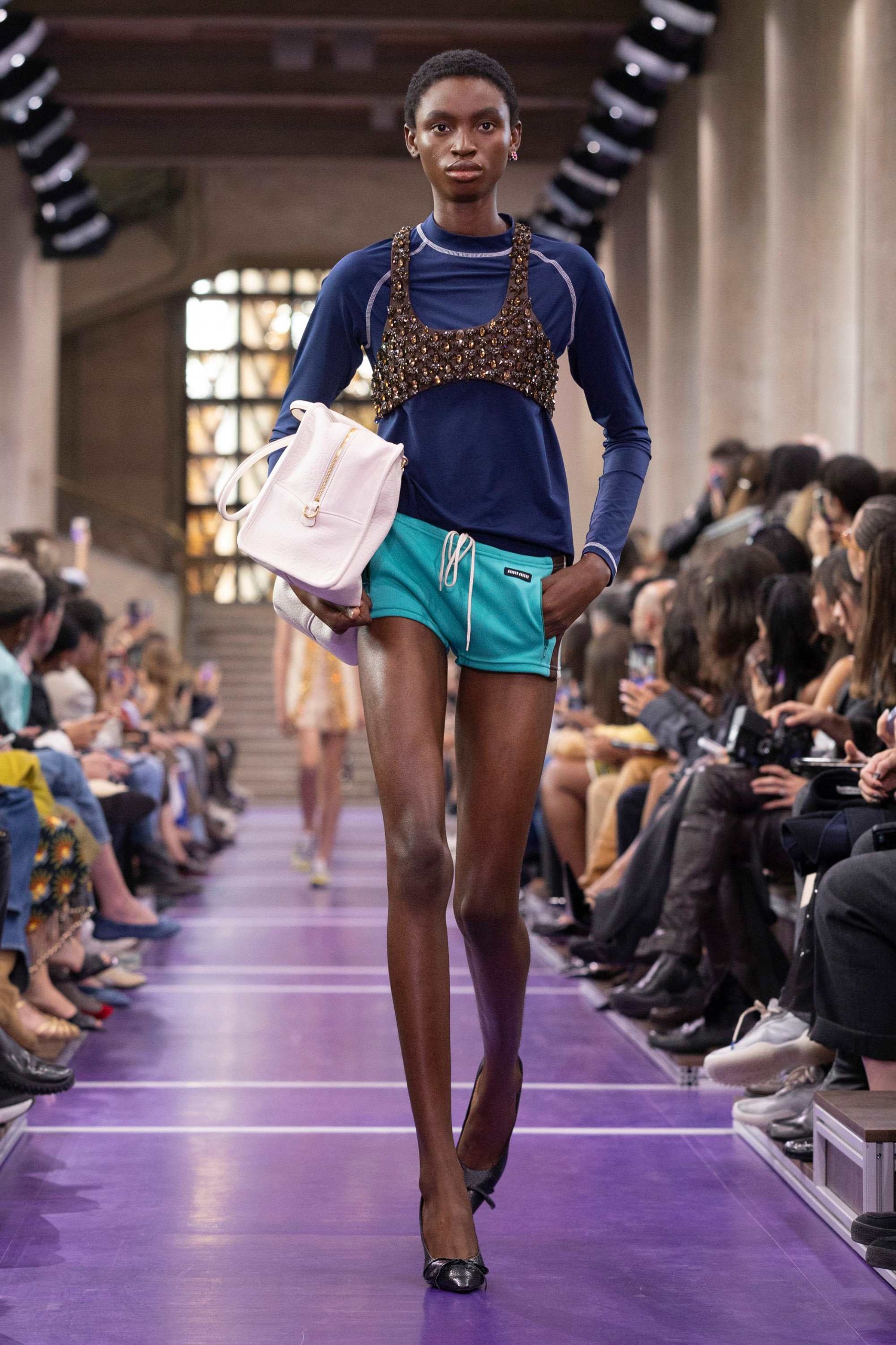 Miu Miu S/S 27 runway- sports bra trend