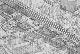 View of architect's plan for Miyashita Park