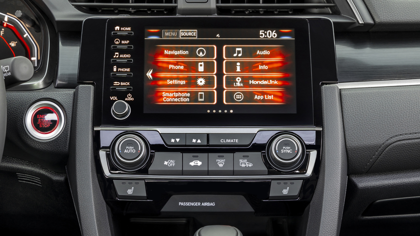 the infotainment system on a 2021 Honda Civic hatchback
