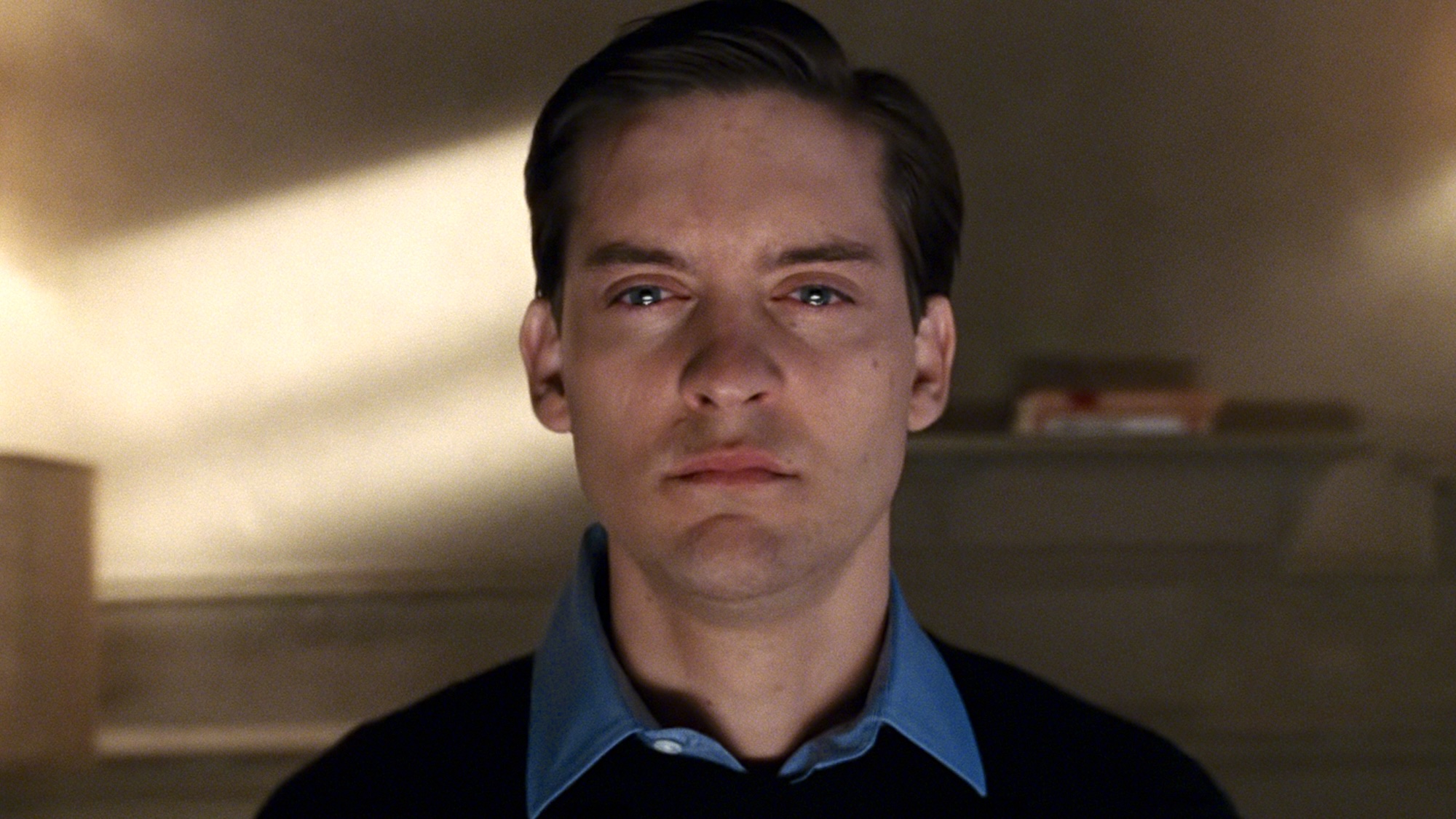 Tobey Maguire's Peter Parker upset in apartment in Spider-Man 3