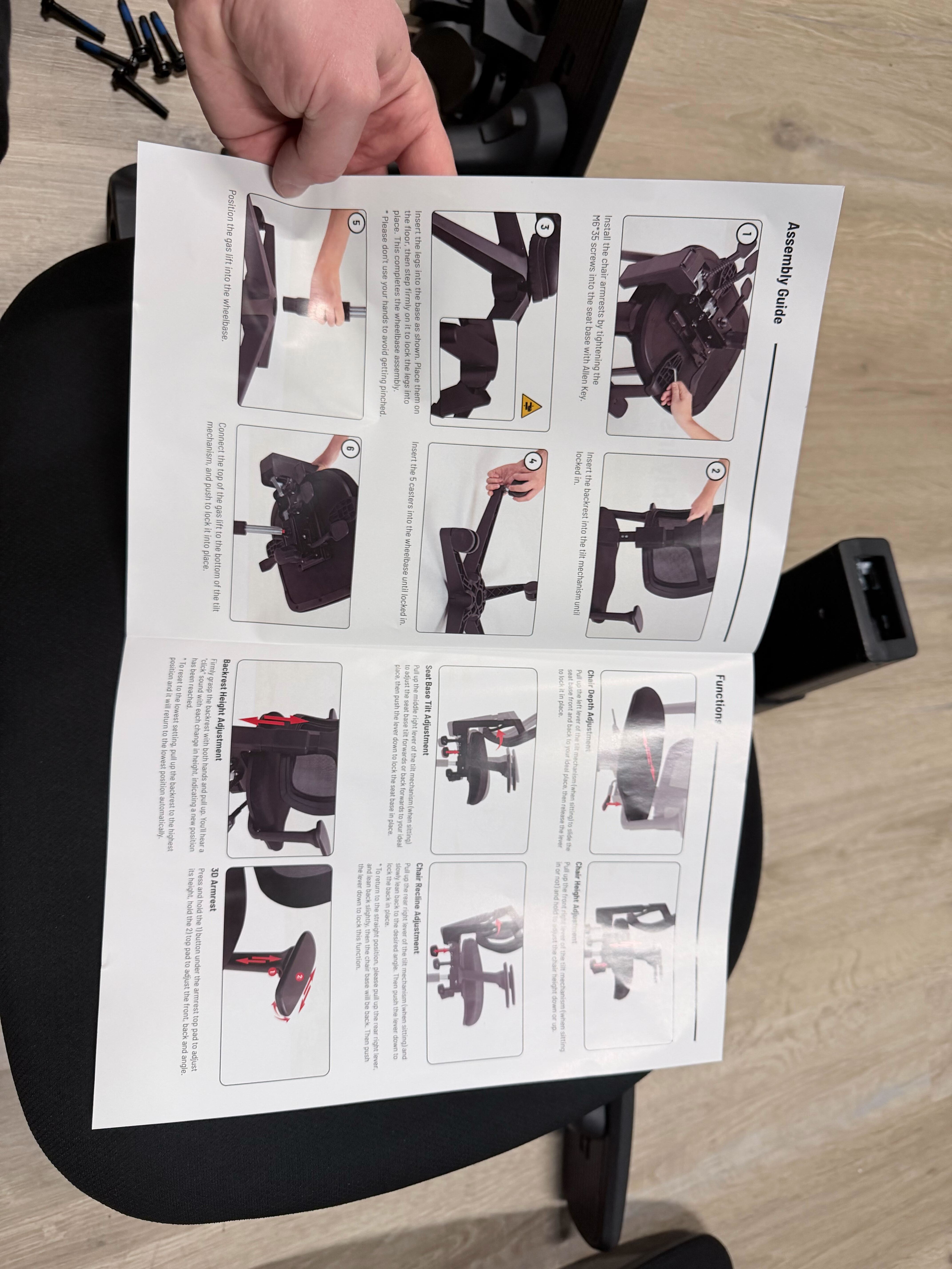 Construction process of the Boulies OP180 home office chair