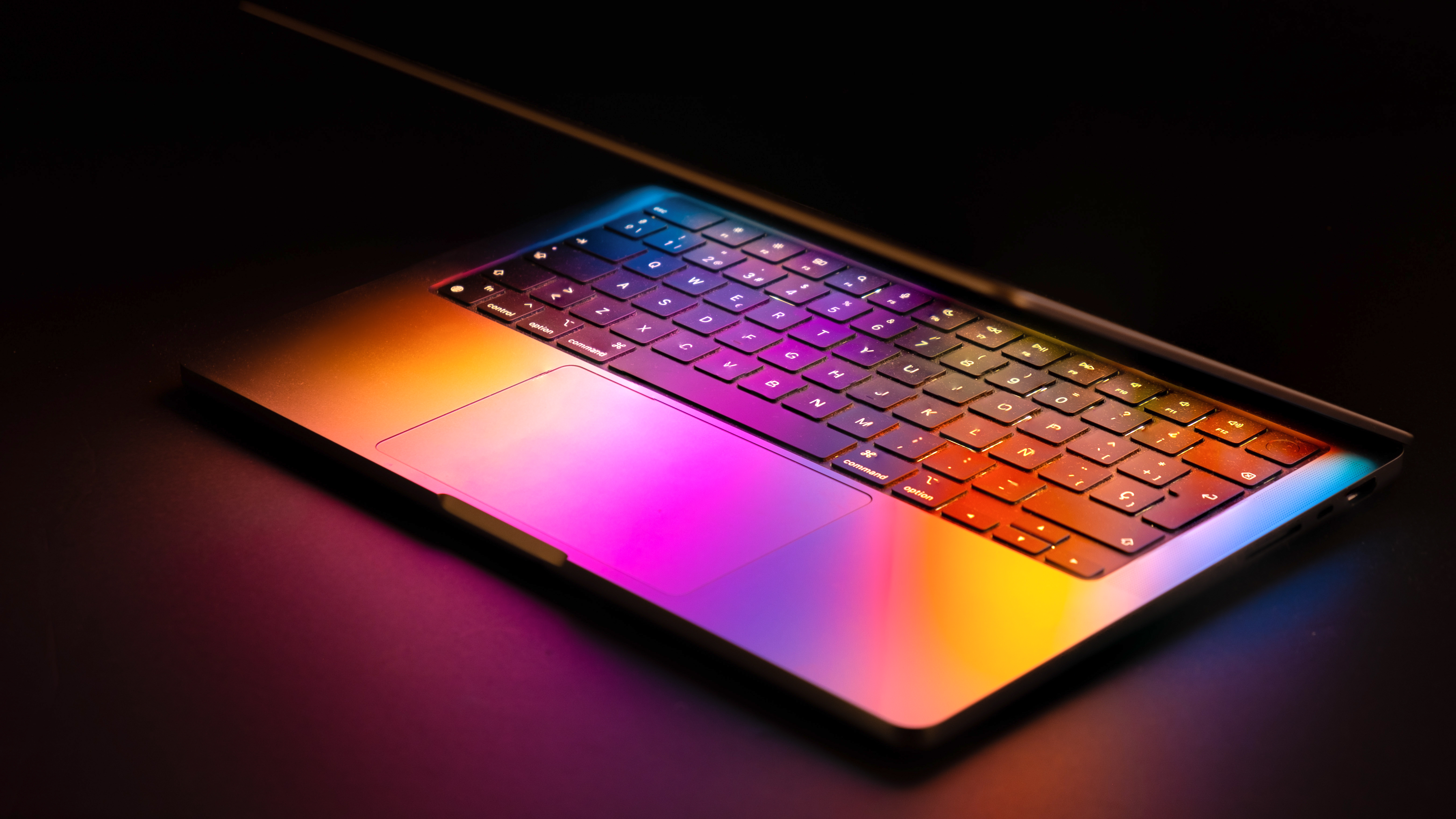 MacBook with glowing keyboard