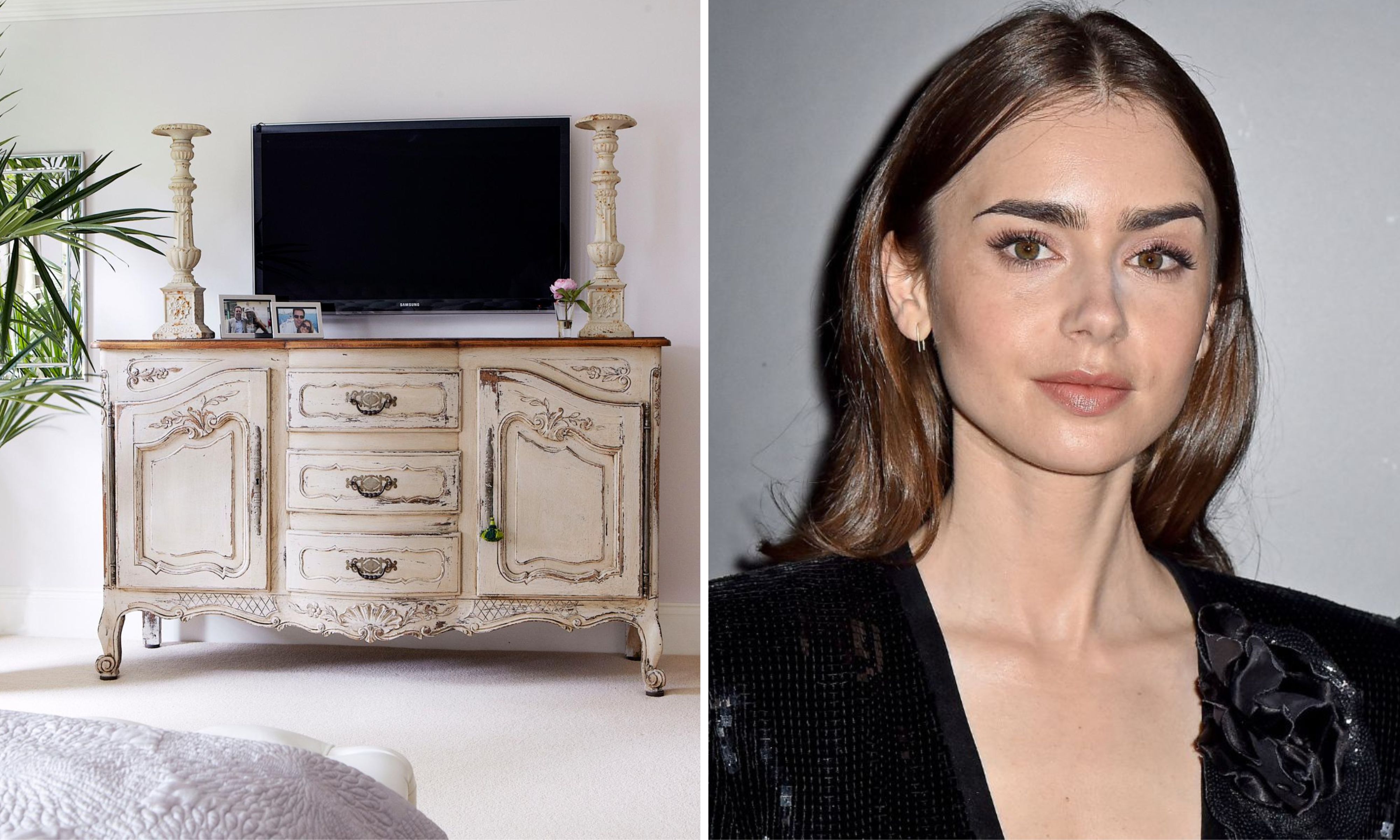 Lily Collins' sideboard