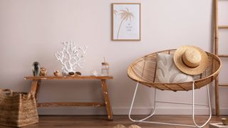 Bamboo chair in a minimalist house