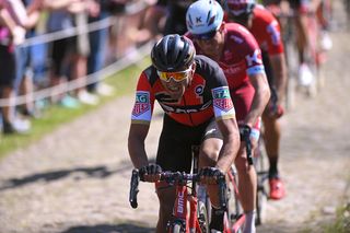 Greg Van Avermaet puts in the work at Paris-Roubaix
