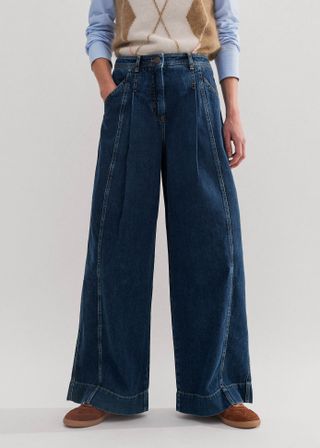 Weiche Denim-Plisseehose