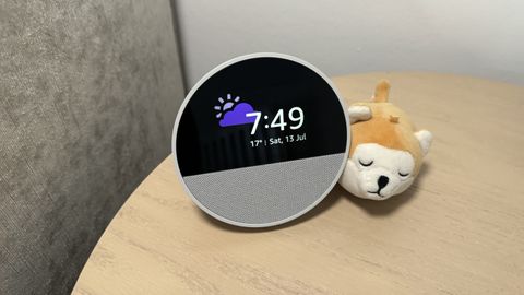 Amazon Echo Spot on a tabletop