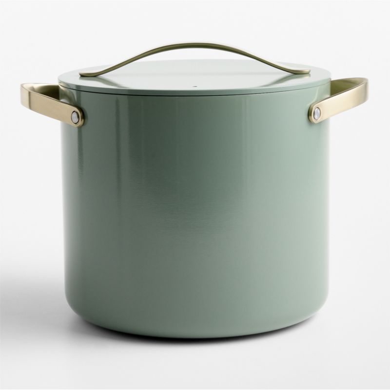Caraway &amp;reg; Coastline Ceramic Nonstick 12-Qt. Stock Pot With Champagne Hardware