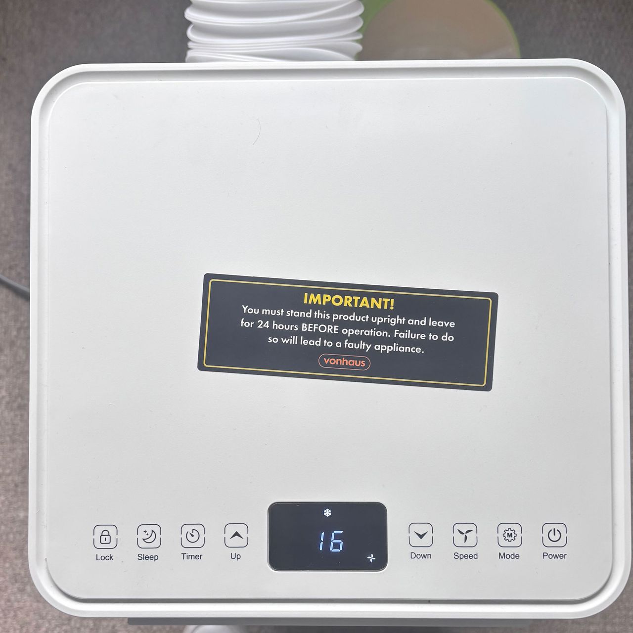 digital display on portable air conditioning unit