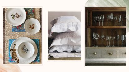 collage plates, bedding and glassware no longer saved for best