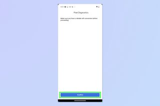 A screenshot showing how to enter Pixel Diagnostics Mode