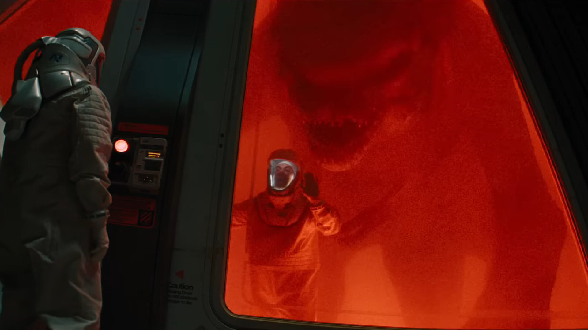 Jurassic World: Rebirth trailer still showing the D-Rex