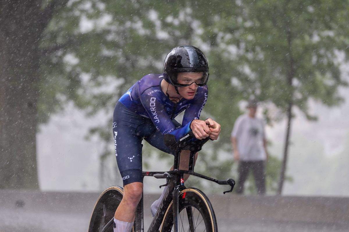 Heavy rain moved in just as the final wave of Elite men were starting the ITT, Tyler Stites (Project Echelon) was undeterred and finished second overall