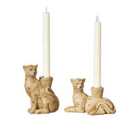 Pair of Lakadema Lounging Leopard Candle Holders | Now £50