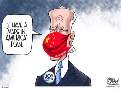 Political Cartoon U.S. Biden China made in USA