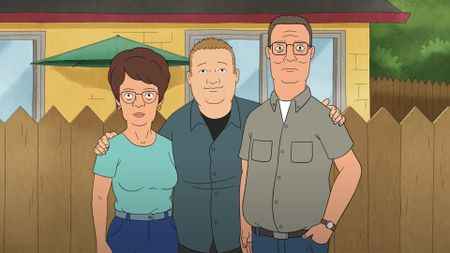 Peggy, Bobby, and Hank Hill in the 2025 King of the Hill relaunch