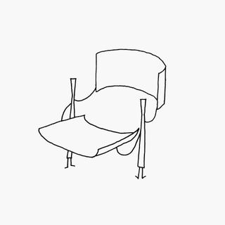 A sketch of the N01 dining chair on white background.