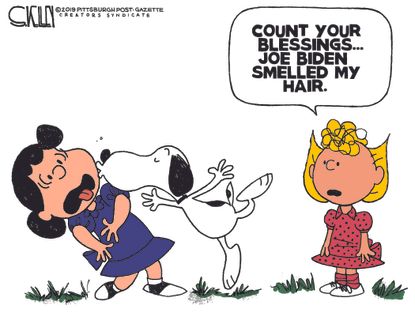 Political Cartoon U.S. Joe Biden Charlie Brown Snoopy Peanuts
