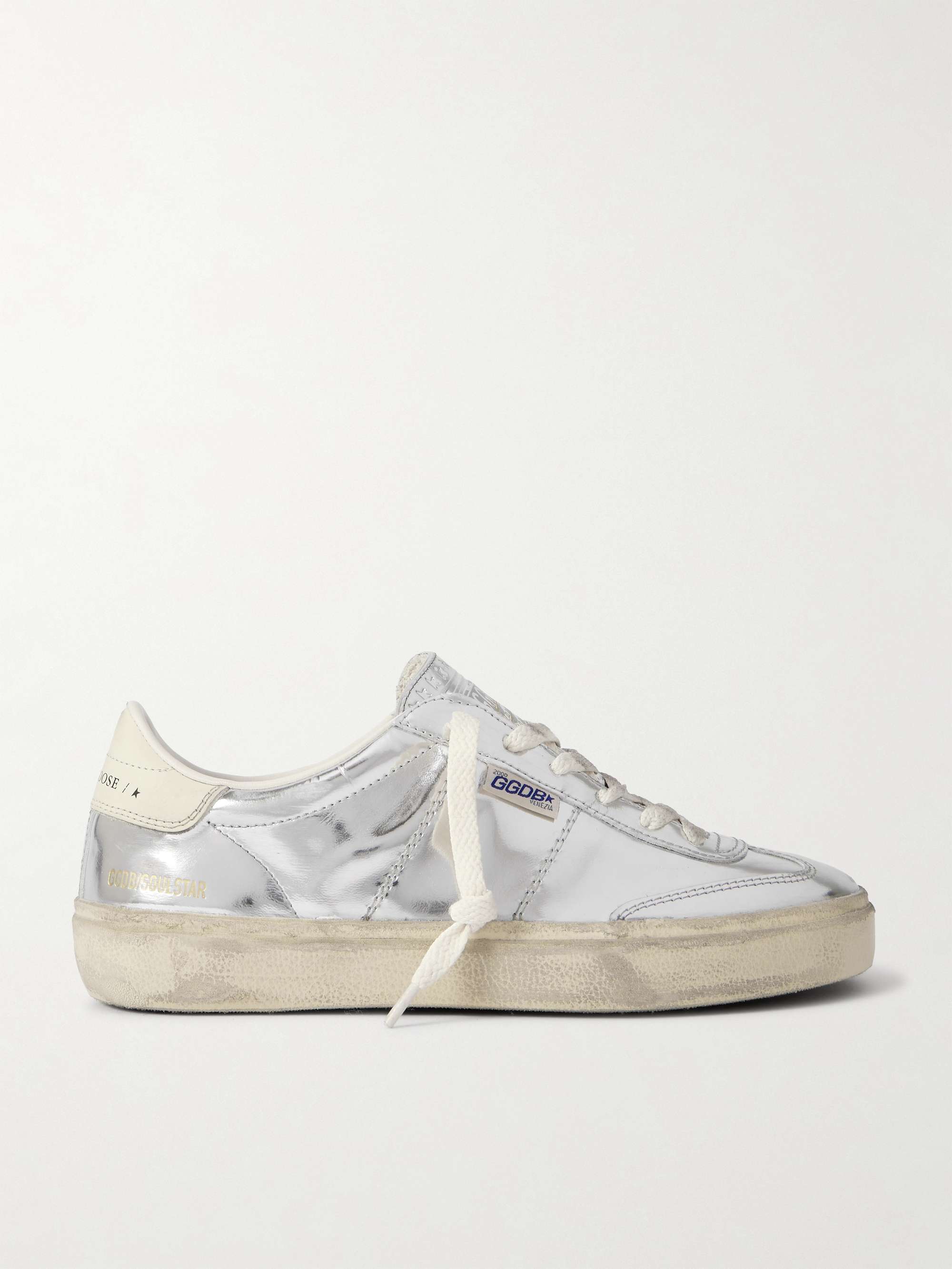 Soul-Star Distressed Mirrored-Leather Sneakers
