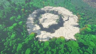 Minecraft seeds - A desert biome surrounded by a river and a jungle.